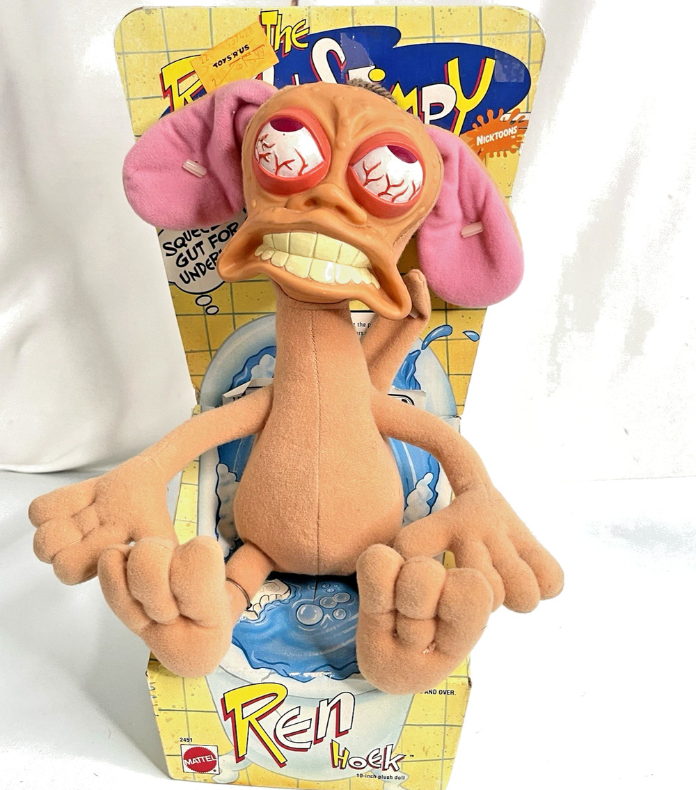 Ren & Stimpy Nickelodeon Ren Hoeck 10 Inch Plush Doll By Mattel 1992 New In Box